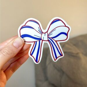 Red, White, and Blue Bow Sticker